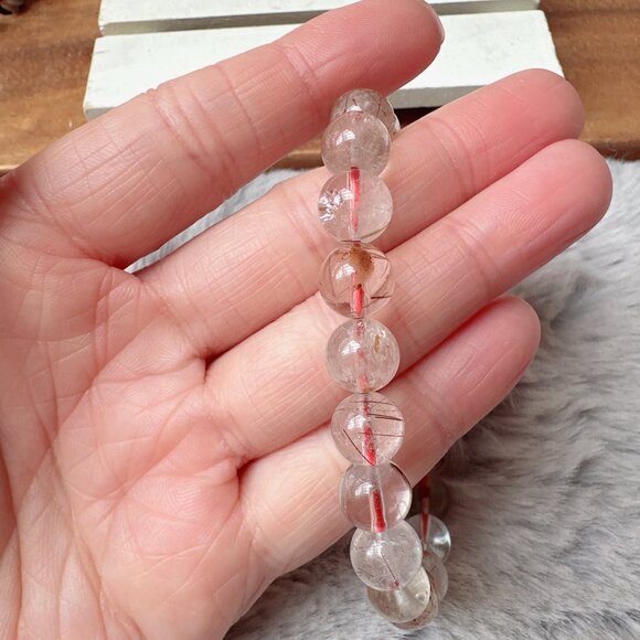 9mm Rutilated Quartz Stretch Bracelet - Picture 5 of 5